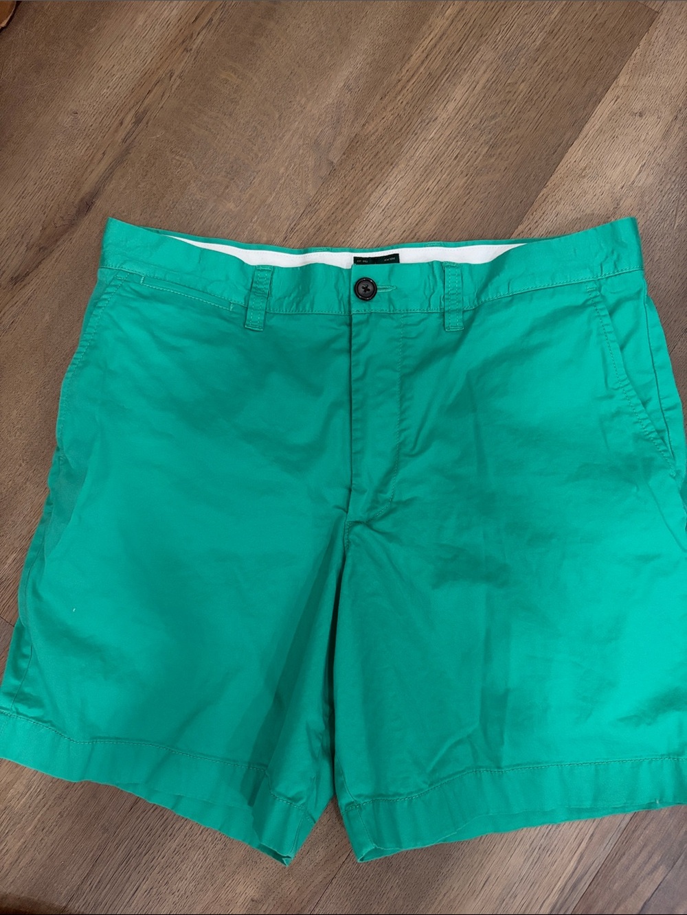 J. Crew Men's Flat-Front Chino Shorts in Villa Green